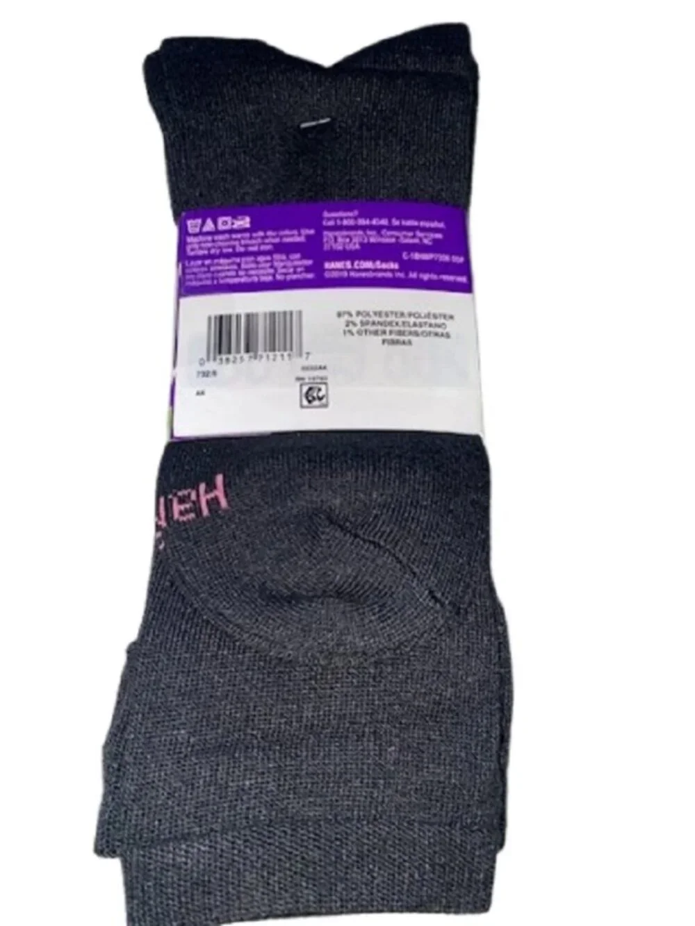 Hanes Premium 6 Pair Comfort Soft Womens Black Crew Socks SUPER SOFT Lightweight